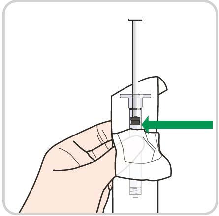 Annus + 0,1 ml ÄRGE kasutage valget kolvivarrast süstla pakendist eemaldamiseks. Hoidke süstalt gradueeritud osast ja tõmmake pakendist välja.