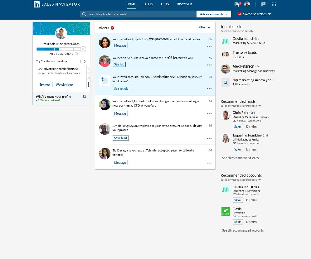 B2B müük LinkedIn is Sales Navigator - parim B2B tööriist Inimeste ja firmade automaatse seire võimalus Firmade töötajate struktureeritud