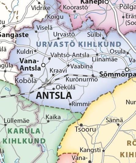 Kihelkondade perioodil (joonis 2) oli praegune Antsla vald jaotunud kolme kirikliketnograafilise piirkonna vahel.