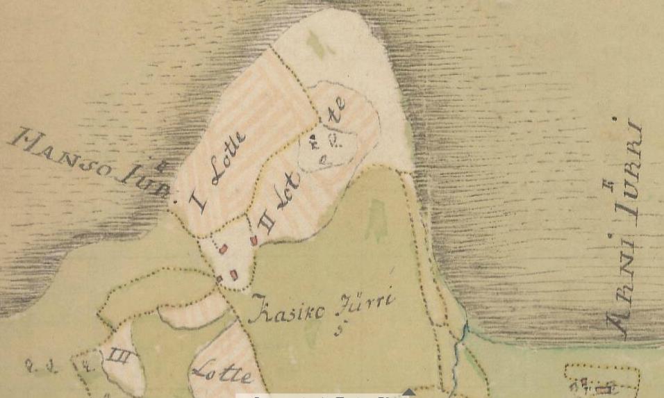 Joonis 6. Eru linnamägi Palmse mõisa 1795. aasta kaardil EAA.1690.1.45.