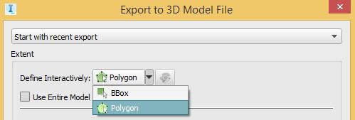 Kui hiljem selgub, et mudel on liiga arvutusmahukas, siis või kasutada töövahendit Polygon, ehk siis piiritled eksporditavat osa väiksemaks. 4.