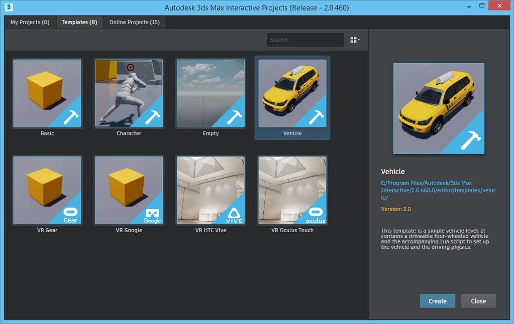 Käivita Autodesk 3ds Max Interactive tarkvara (leiad selle programmide menüüst) 2.