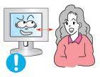 To ease eye strain, take at least a five-minute break after every hour of using the monitor.