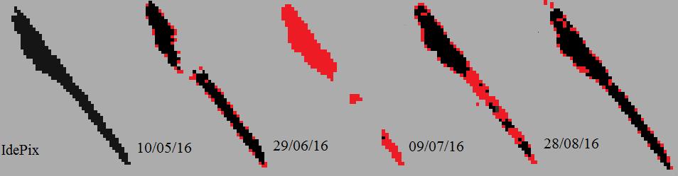 The first image was processed by IdePix, which classifies pixels (water pixels are showed in black) (Figure 19).