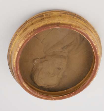 Foto: Patent Office Museum Foto: Rahvusarhiivi filmiarhiiv Vulkaniseeritud kummi kuldraamis medaljon Thomas Hancocki (1786 1865) portreega (1843).