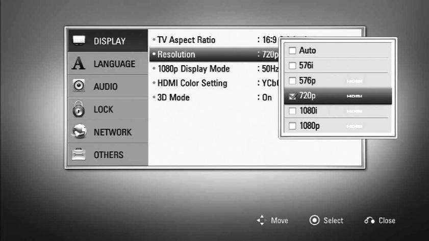 22 Töövalmis seadmine Eraldusvõime seadistamine Mängija pakub pesade HDMI OUT jaoks mitmeid väljunderaldusvõimeid. Eraldusvõime muutmiseks kasutage menüüd [Setup]. 1. Vajutage nuppu HOME ( ). 2.