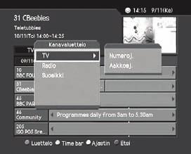 2. Nupu abil on võimalik liikuda sama kanali eelmisele või järgmisele programmile. 3.