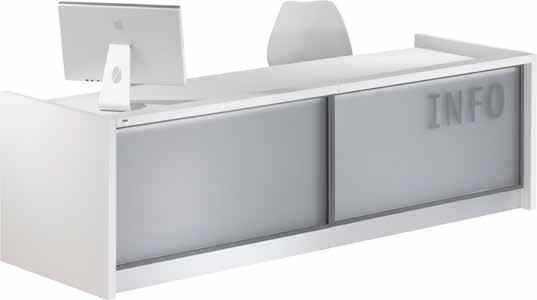 EIGT ADJUSTABLE COUNTER CONFIGURATION NO. 8 Note: the front is flat 800 2480 Rectangular height adjustable counters (with acrylic front) Components Article no.