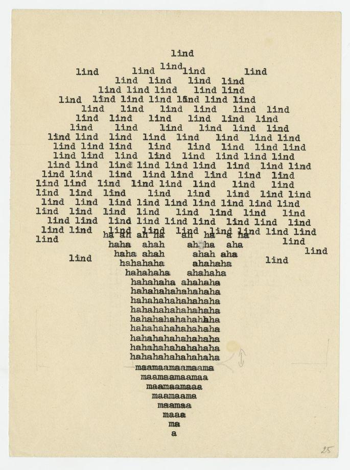 Raul Meel, «Laulev puu» (1968 1969). Kirjutusmasina joonistus.