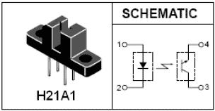3.11. Mootori kooderid Robotil on mõlema mootori liikumise monitoorimiseks optilised kooderid (H21A1).