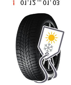 Studless winter tyres may be used all year round. The depth of the tyre pattern on winter tyres must be at least 3.0 mm, but 4.