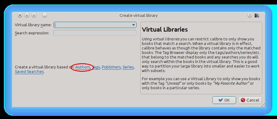 10.8.1 Virtuaalsete kogude loomine To use a Virtual library click the Virtual library button located to the left of the Search bar and select the Create Virtual library option.