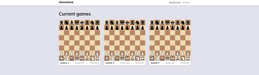 Joonis 3.3: ChessMove serveri esileht Joonisel 3.4 on välja toodud ühe mängu vaade. Sellel näeb mängu detaile. Joonisel punase number ühega tähistatud kirje näitab, kellel sel hetkel on mängus eelis.