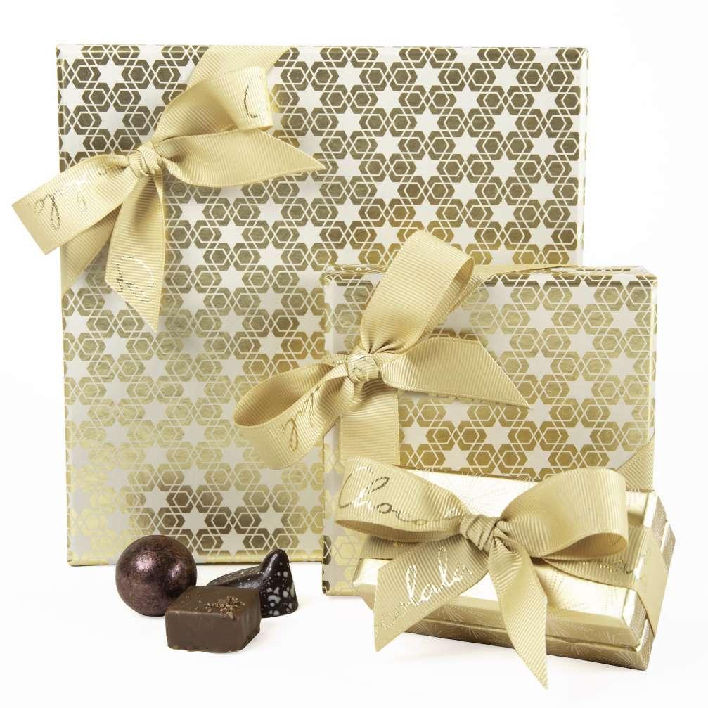 3. Golden Christmas boxes (16