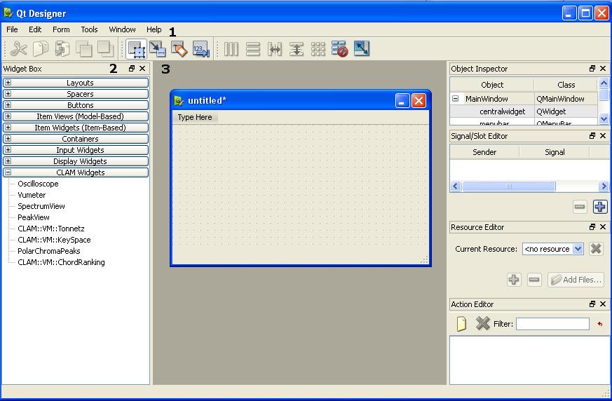 Valida tuleks kas Main Window või Widget ning vajutada Create nuppu. Kui programmi käivitamisel kohe vormi valimise võimalust ei pakuta, tuleb File peamenüüst valida New Form.
