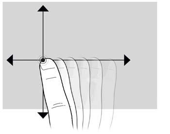 Sirvimine Lehtedel navigeerimiseks või dokumentide kiireks kerimiseks liigutage ekraanil kiirelt sõrme üles, alla, vasakule või paremale nagu sirvides. MÄRKUS.