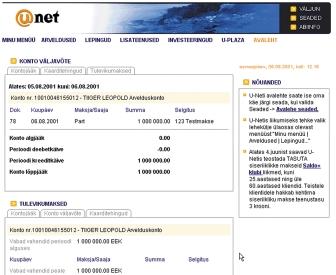 U-Net uueneb Eesti Ühispanga internetipank U-Net sai 1. juulil kolmeaastaseks. U-Neti loomisest on sinna pidevalt lisatud teenuseid ning infot.