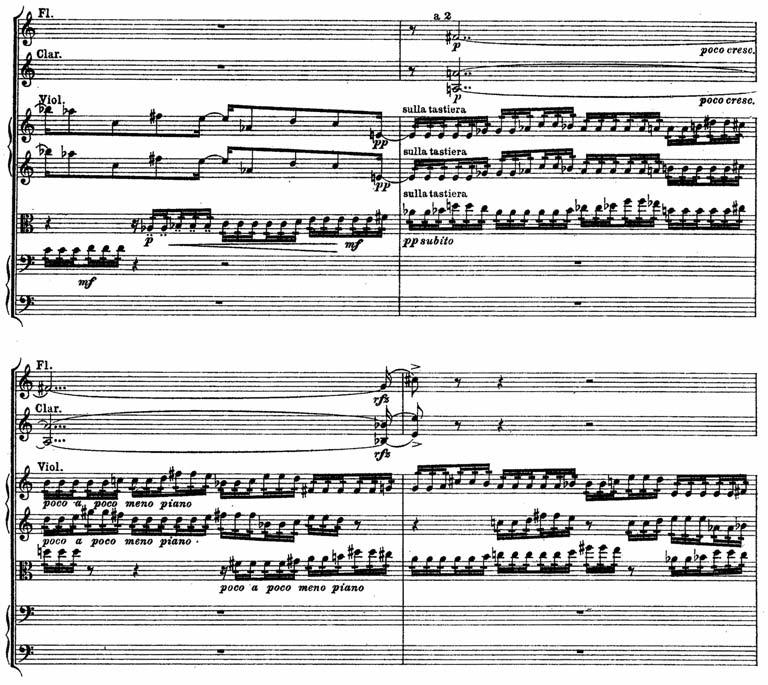 1 Oktatoonika esilekerkimine Oja 1930. aastate esimese poole muusikas Näide 5. Täistoonharmoonia Sibeliuse 4. sümfoonia esimeses osas.