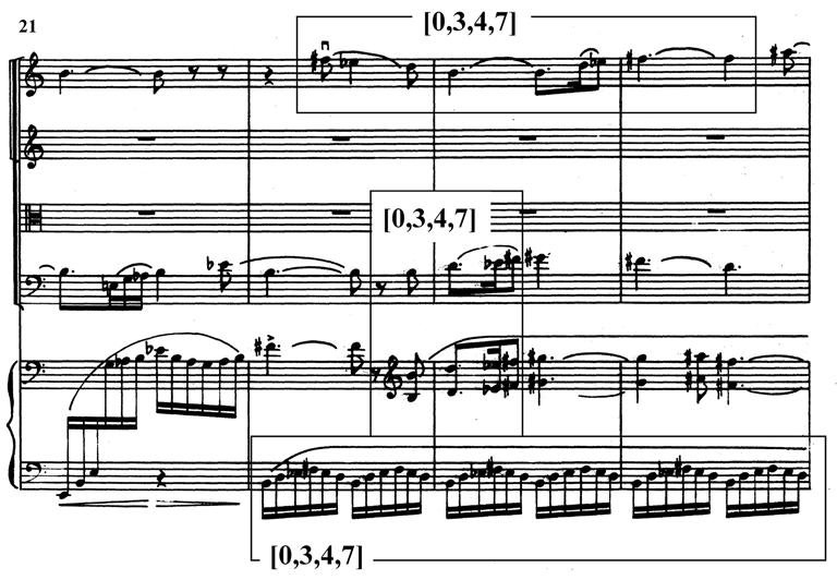 Oja klaverikvintett: kujunemine Tartu koolkonna kontekstis 2 Skeem 20. Peafraasi algusmotiiv alates taktist 2, 5 ja 9 (vastavalt OCT_2,0, OCT_1,2 ja OCT_0,1).