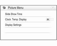 Välisseadmed 103 Slaidiesituse aeg Valige Slide Show Time (Slaidiesituse aeg) võimalike kestuste loendi kuvamiseks. Aktiveerige soovitud aeg, mille vältel iga pilti slaidiesituses kuvatakse.