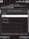 Ajaplaneerimise seaded [Audio Diary] Ajaplaani muutmine Planeeritud sündmuste üksikasju on võimalik muuta.