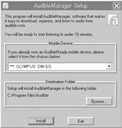 Helisisu laadimine Windows Kasutage helisisu diktofoni laadimiseks programmi AudibleManager. AudibleManageri abil saab helisisu taasesitada, hallata ja diktofoni teisaldada.