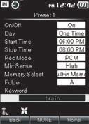 Menüüseade viis [Memory Select] seadistamine: 1Vajutage nuppe + või, et valida salvestamise sihtkoht (mälu). 2Vajutage nuppu `OK, et väljuda valikust [Memory Select].