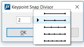 Snap Modes Haaratavad punktid Nearist <N> KeyPoint Midpoint Center <C> Origin Bisector