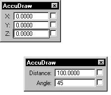 AccuDraw anatoomia AccuDraw on virtuaalne joonlaud täppissisestuseks Toetab pea kõiki ruumilist sisestust