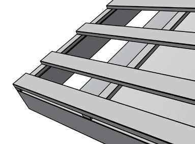 Otsalaudade paigaldamine otsalaud samas tasapinnas rooviga Vintage katuseplaatidest katuse puhul kinnitatakse otsalauad katuseroovi ülemise pinnaga samasse tasapinda.
