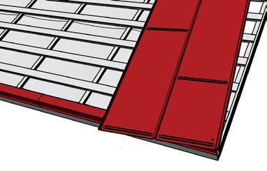 Kui paigaldust alustatakse lühikeste katuseplaatidega on soovitatav ajutiselt kruvida kaks katuseplaati omavahel kokku ja joondada koosolevate