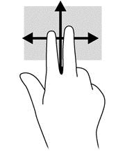 Asetage ekraanile või puuteplaadile kaks sõrme ja seejärel lohistage neid üles, alla, vasakule või paremale.