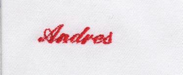 Nime tikandit saab valida kolme erineva kirjaviisi ja nelja värvitooni (, must, sinine, punane) vahel. Logo tikandit on võimalik tellida kuni suuruseni 10x10 cm.