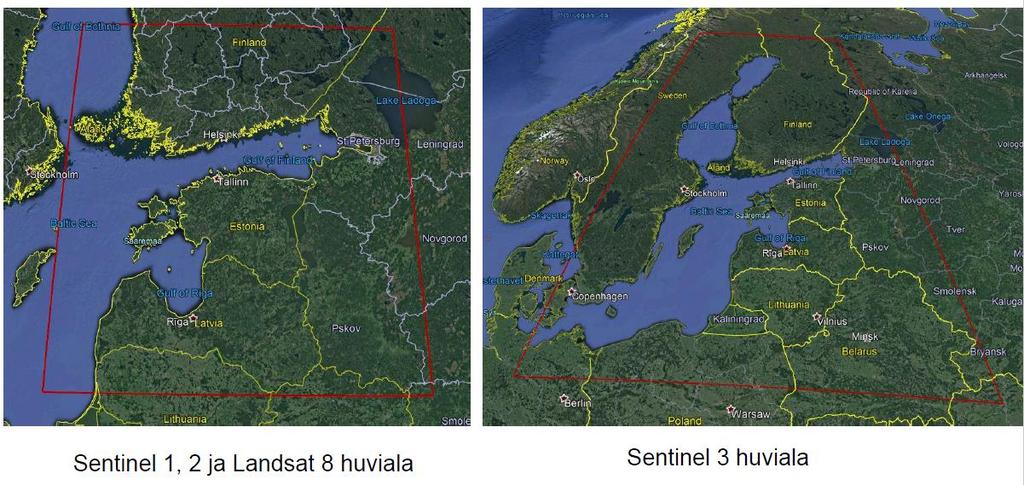 Riiklik satelliidiandmete jaotuskeskus (ESTHub) Kogutakse Eesti huviala kohta Sentinel ja Landsat 8 andmeid.
