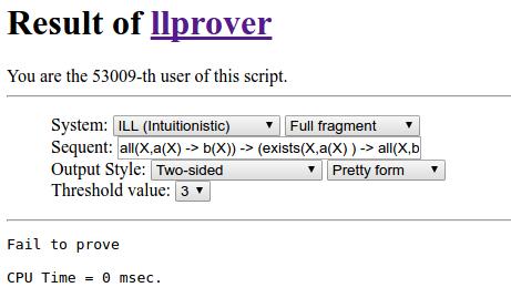 10.3 A Linear Logic Prover Antud veebirakendus [1] kasutab kasutaja valitud loogika tuletusreegleid, et teha kindlaks, kas sisestatud valem