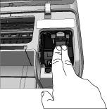 Peatükk 2 3. Korrake eeltoodud juhiseid kasseti HP Tri-color sisestamiseks vasakusse pessa. 4. Laske esikaas alla.