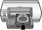 Peatükk 5 Printeri ettevalmistamine CD- või DVD-plaadile printimiseks Kui olete CD/DVD-etiketi loomisega lõpule jõudnud, asetage prinditav kandja CD/DVDsalve. Hoiatus.
