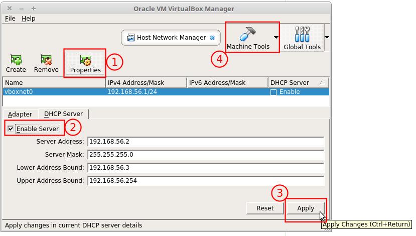 VirtualBox 5.2 Lubada automaatne võrgu iseseadistumine (DHCP Dynamic Host Control Protocol).